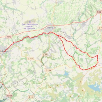 Trace GPS 29410 Plounéour-Ménez to 29800 Landerneau, itinéraire, parcours