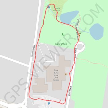 Trace GPS Warragul Park, itinéraire, parcours