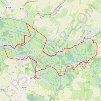 Trace GPS Coulon 24 kms, itinéraire, parcours