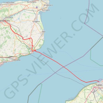 Trace GPS VF-01-1 Via Francigena - 01 part Great Britain, itinéraire, parcours