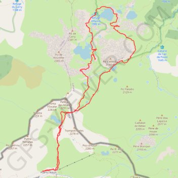 Trace GPS Tour des lacs d'Ayous depuis Astun, itinéraire, parcours