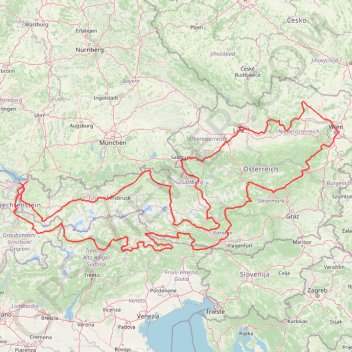 Trace GPS Autriche et Dolomites, itinéraire, parcours