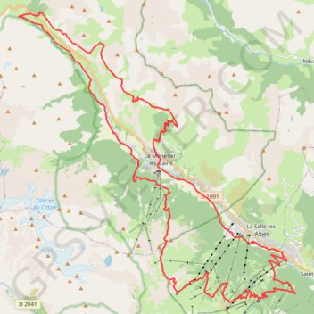 Trace GPS Grand tour Serre Chevalier et chemin du roy, itinéraire, parcours