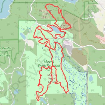 Trace GPS Mount Work Regional Park, itinéraire, parcours