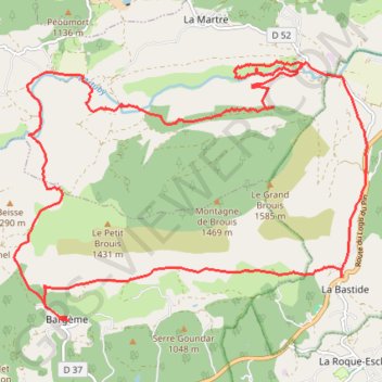 Trace GPS Les Gorges de l'Artuby, itinéraire, parcours