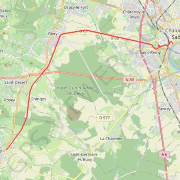 Trace GPS Buxy / Chalon-sur-Saône, itinéraire, parcours