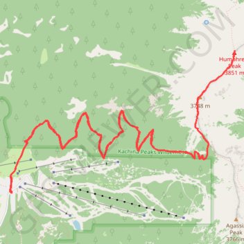 Trace GPS Humphreys Peak, itinéraire, parcours