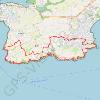 Trace GPS De la Pointe Saint-Mathieu au Fort de Bertheaume, itinéraire, parcours
