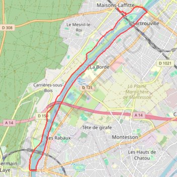 Trace GPS Maisons-Laffitte - Le Pecq - Maisons-Laffitte, itinéraire, parcours