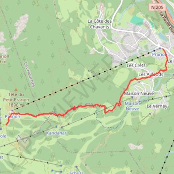Trace GPS Les Houches Ski Rando (sin bosque), itinéraire, parcours