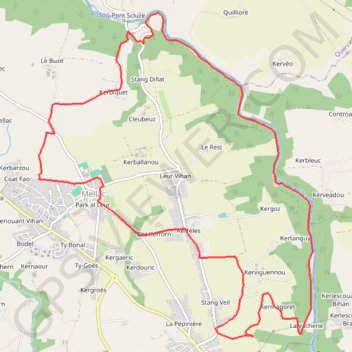 Trace GPS Cornouaille - Mellac, itinéraire, parcours