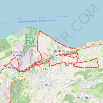 Trace GPS Thonon-les-Bains Course, itinéraire, parcours