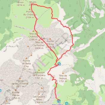 Trace GPS Tour des Aravis J2, itinéraire, parcours