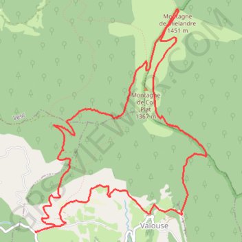 Trace GPS Montagne de Miélandre par Valouse en boucle par le col de Portalier, itinéraire, parcours