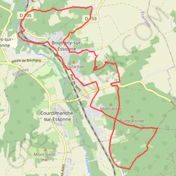 Trace GPS Boutigny-sur-Essonne Marchais, itinéraire, parcours