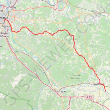 Trace GPS Bordeaux - Bourdelles, itinéraire, parcours