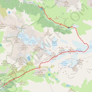Trace GPS Col de la Grande Casse, itinéraire, parcours