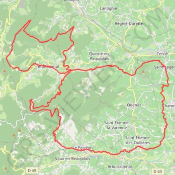 Trace GPS La Transbeaujolaise - Le Perréon, itinéraire, parcours