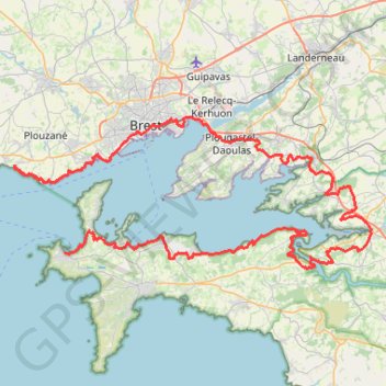 Trace GPS GR34 De Trégana à Camaret-sur-Mer (Finistère), itinéraire, parcours
