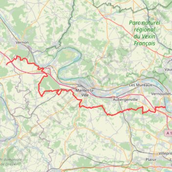 Trace GPS GR26 De Villennes-sur-Seine (Yvelines) à Douains (Eure), itinéraire, parcours