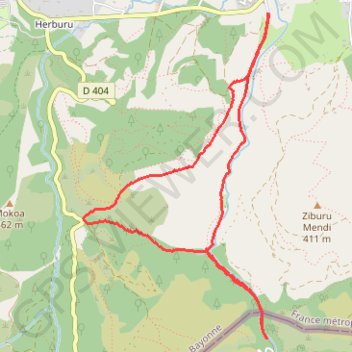 Trace GPS PLRV1079-Urrugne-Intsola, itinéraire, parcours