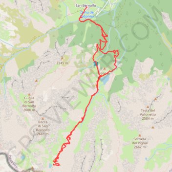 Trace GPS Dahu de Sabarnui - Lago di San Bernolfo - Lago di Mezzo, itinéraire, parcours