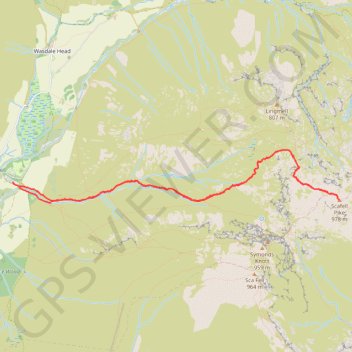 Trace GPS Scafell Pike, itinéraire, parcours