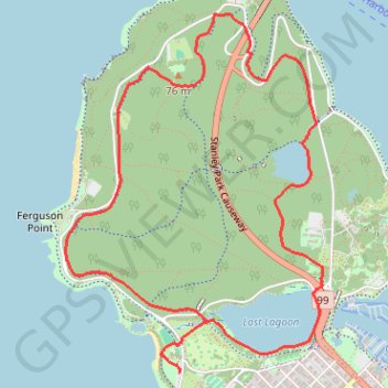 Trace GPS Stanley Park Loop, itinéraire, parcours