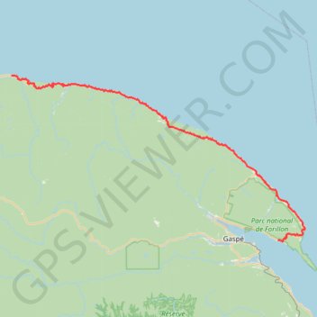 Trace GPS Madeleine - Gaspé, itinéraire, parcours