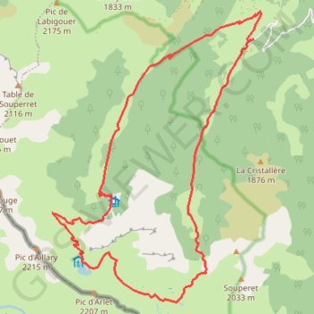 Trace GPS Circuit lac refuge Arlet, itinéraire, parcours