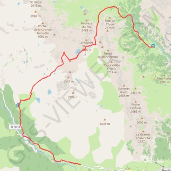 Trace GPS Col du Vallon - Pic du Lac Blanc, itinéraire, parcours