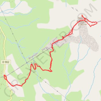 Trace GPS Tête de Paneyron - Col de Vars, itinéraire, parcours