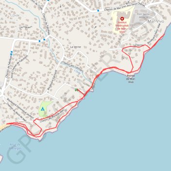 Trace GPS La Verne - Fabrégas - Mar-Vivo, itinéraire, parcours