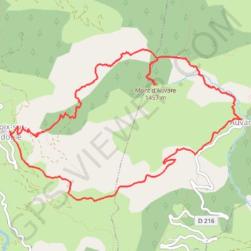Trace GPS Tour du Mont-d'Auvare, itinéraire, parcours