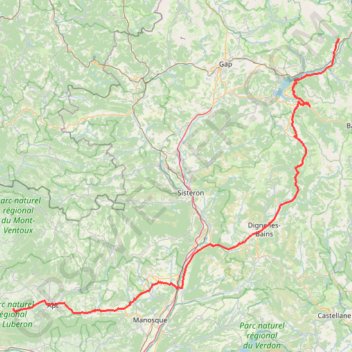 Trace GPS Goult-Chateauroux-les-Alpes-205, itinéraire, parcours