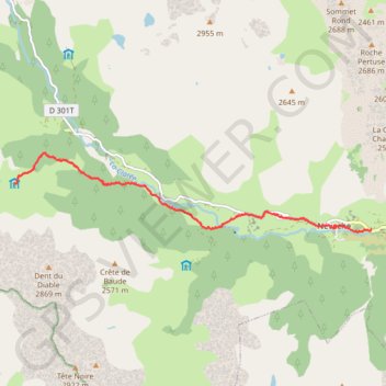Trace GPS Névache, refuge du Chardonnet, itinéraire, parcours