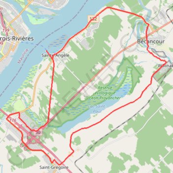 Trace GPS Boucle du lac Saint-Paul, itinéraire, parcours