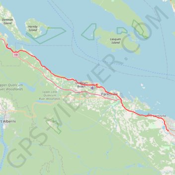 Trace GPS Nanaimo - Fanny Bay, itinéraire, parcours