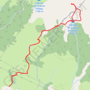 Trace GPS Cabane Sedars et d'Aline, itinéraire, parcours