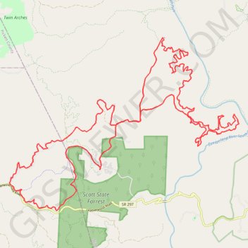 Trace GPS Big South Fork MTB Loop, itinéraire, parcours