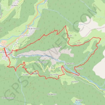 Trace GPS Croix du Jeu depuis Bramans, itinéraire, parcours