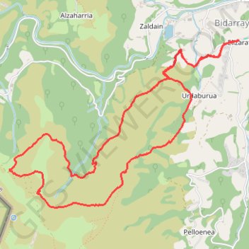 Trace GPS Le circuit de l'Harriondi depuis le village de Bidarray, itinéraire, parcours