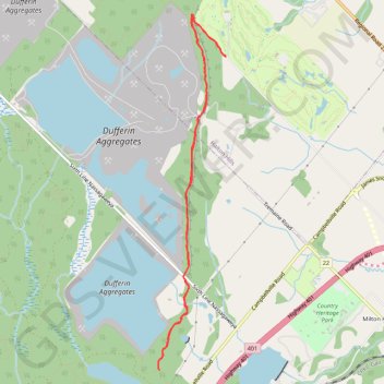 Trace GPS Dufferin Quarry Bridge - Bruce Trail, itinéraire, parcours