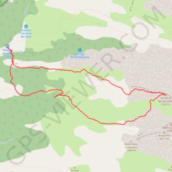Trace GPS Chinebral de Gamueta circular desde Linza, itinéraire, parcours