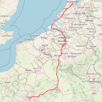 Trace GPS Rando Paris-Amsterdam, itinéraire, parcours