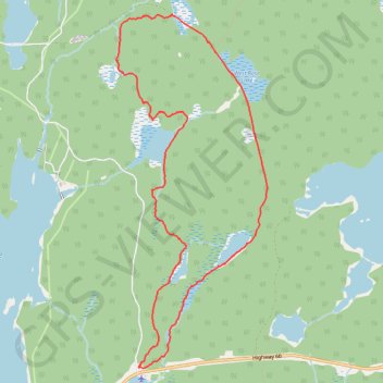 Trace GPS Mizzy Lake Trail, itinéraire, parcours