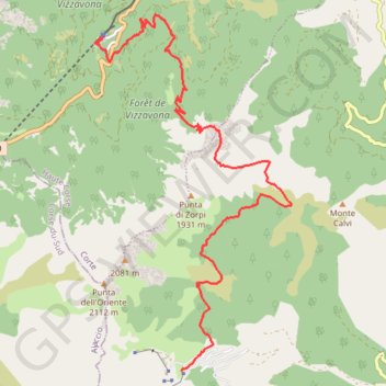 Trace GPS Vizzavona - Capanelle, itinéraire, parcours