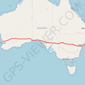 Trace GPS Perth to Sydney, itinéraire, parcours