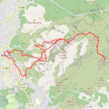 Trace GPS Allauch - Garlaban, itinéraire, parcours