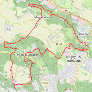 Trace GPS Châteaufort - Chevreuse, itinéraire, parcours